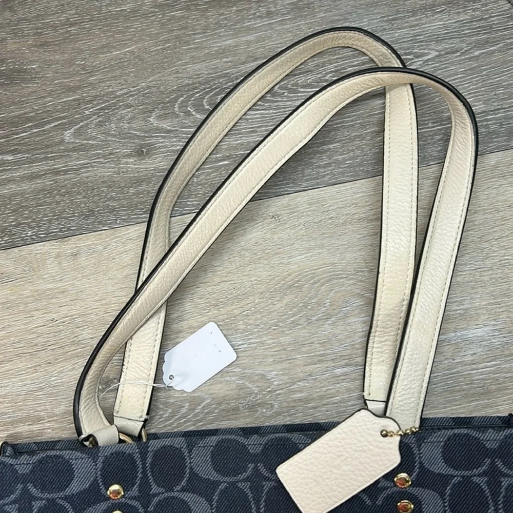 COACH C2823 TALL DEMPSEY CARRYALL SIGNATURE C WITH COACH PATCH & WRISTLET! - Picture 10 of 16